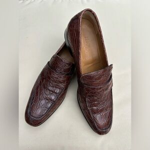 Salvatore Ferragamo Brown  gator skin Loafers Sz 11